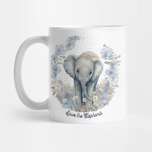 Save the Elephants, watercolor by HolidayBug